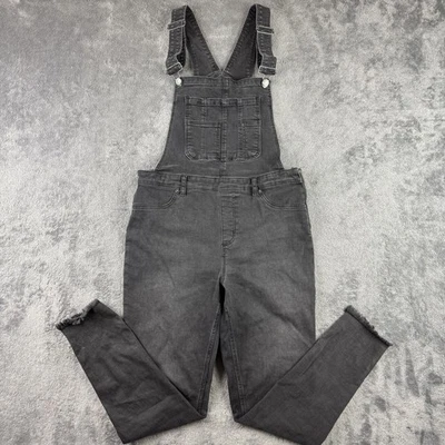 Mono Free People para mujer 31R negro denim ajustado babero correas ajustables dobladillo crudo Foto 1 de 4