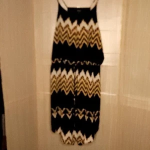 A.N.A Womens Tan Black Boho Southwestern Sleeveless Midi Dress XL - Picture 1 of 5