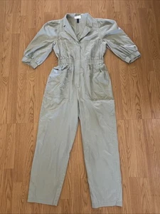 Universal Thread Boiler Utility Jumpsuit 6 Grün Puffärmel Kragen Boho Retro - Bild 1 von 5