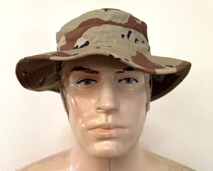 UNBENUTZTE ORIGINAL USGI 6 FARBEN CHOC. CHIP GULF WAR DESERT STORM BOONIE HAT 7 1/4 - Bild 1 von 12
