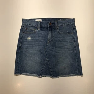 Gap 1969 Mini Skirt Juniors 24/00 Fringed Edge Micro Destroyed Flexible Jean - Picture 1 of 11