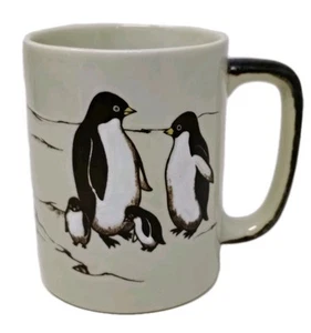 Vintage Otagiri Penguin Family Iceberg Coffee Mug Cup Stoneware Made In Japan - Picture 1 of 7