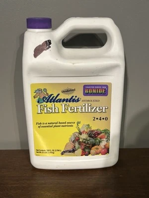 Fertilizante hidrolizado para peces Bonide Garden rico 2-4-0 alimentos 1 galón emulsión de comida Foto 1 de 4