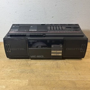 Vintage 80s Seiko Instruments WKC-80CD AM/FM Duel Cassette CD Boombox UNTESTED - Picture 1 of 13