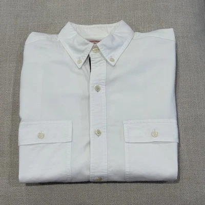 Brooks Brothers White Slim Fit OCBD Oxford Supima Cotton Button Work Shirt S - Image 1 of 4