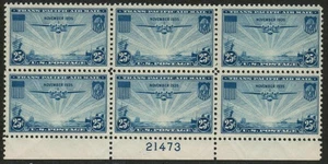 US USA Sc# C20 MNH FVF PLATE # 6 BLOCK China Clipper Airplane over Pacific - Picture 1 of 1