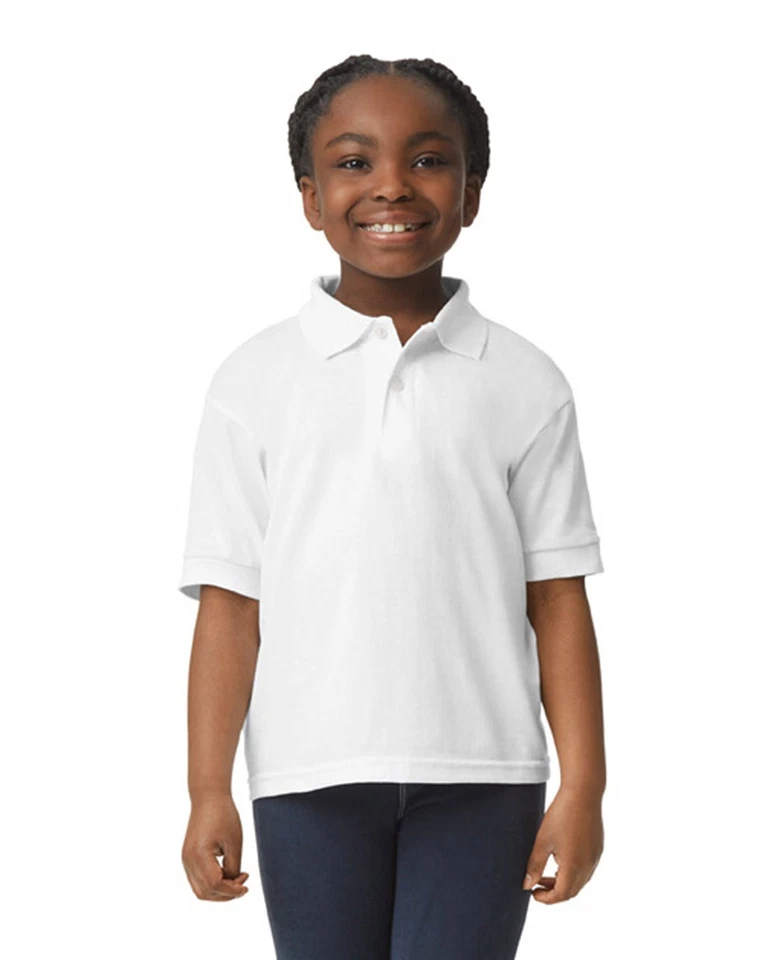 2 Pack Of Gildan G880B Youth Short Sleeve T Shirt 3 Button Placket Jersey Polo - Image 1 of 1