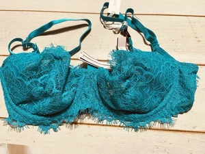 Victoria’s Secret DREAM ANGELS WICKED ungefütterter Balconette-BH Aqua Spitze 32C neu mit Etikett - Bild 1 von 6
