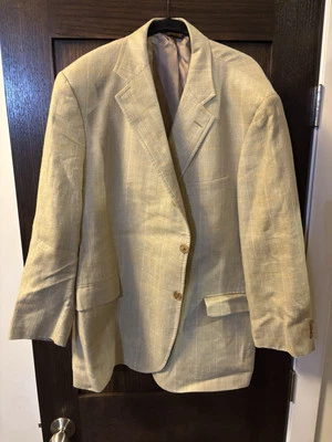 Abrigo deportivo Southwick para hombre, tela importada beige, cuadros ventana, talla 48 Foto 1 de 3