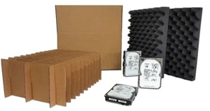 Hard Drive Shipping Box for 3.5" HDDs - 20-Slot Storage Container Kit (10 PACK) - Picture 1 of 7