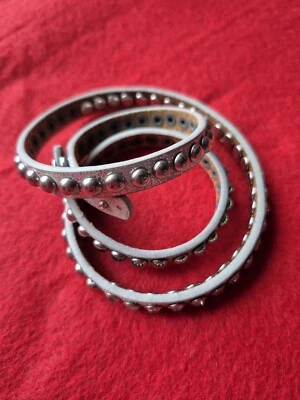 Armband Wickelarmband Slakeband Stiefelband Lederlook Nieten Strass Glitzer Neu - Bild 1 von 4