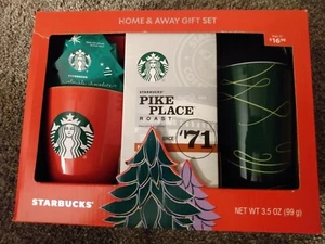 Starbucks Home And Away Gift Set With Cocoa Pikes Place Coffee 2 Mugs - Picture 1 of 2