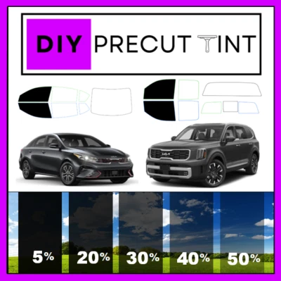 Hágalo usted mismo tinte de ventana de nano carbono precortado para cualquier Kia 2000-2024 DOS ventanas delanteras Foto 1 de 4