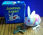 Vintage China Clockwork Ms083 Tin Litho Jumping Rabbit W/ Moving Eyes Works