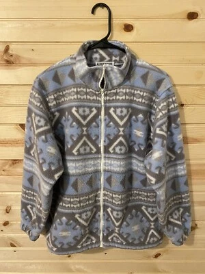 Alfred Dunner Fleece Light Blue Full Zip Jacket Sz Petite Small READ - Image 1 of 4