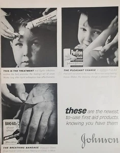 Band Aid Johnson Vendaje Hurt Infection AD Original 1961 Publicidad impresa  - Imagen 1 de 12