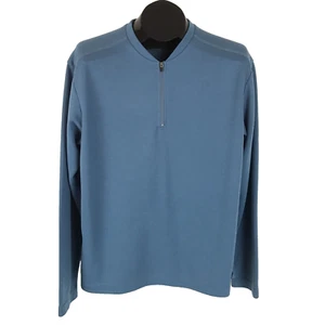 REI Pullover Sweater Men's Medium Blue Long Sleeve 1/4 Zip Polyester Casual - Picture 1 of 8