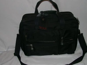 Tumi Black Nylon Expandable Organizer Laptop Briefcase - Zdjęcie 1 z 8