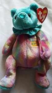 TY Beanie Babies B-Day Collection- December- Turquoise - With Hang & Tush tags - Picture 1 of 4