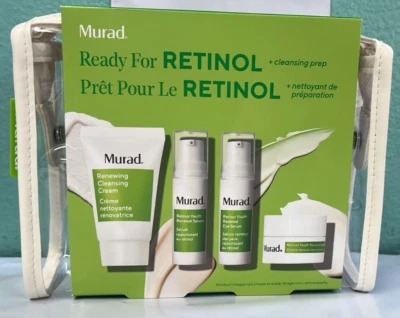 Juego de 4 piezas Murad Retinol To Go. Limpieza, suero, suero para ojos, crema de noche. Foto 1 de 2