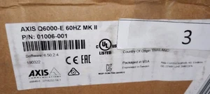 Axis Q6000-E MK II - 360 - P/N: 01006-001 - CAJA ABIERTA NUEVA - NUNCA USADA - Imagen 1 de 10