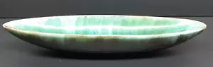 BMP Blue Mountain Pottery Oval Serving Tray Dish Green Glazed Canada 27 cm - Picture 1 of 8