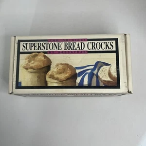 VINTAGE 1992 SASSAFRAS SUPERSTONE BREAD CROCKS NEW OPEN BOX - Picture 1 of 7