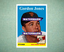 Gordon Jones San Francisco Giants 1958 Style Custom Baseball Art Card