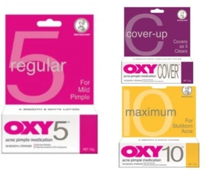 OXY Acne Pimple Spot Medication and treatment 25g [Oxy 5 / Oxy 10 / Oxy Cover]  - Picture 1 of 12