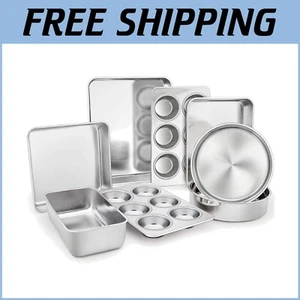 Heavy-Duty Stainless Steel Baking Set - 8 Essential Pans for Healthy Cooking - Picture 1 of 9