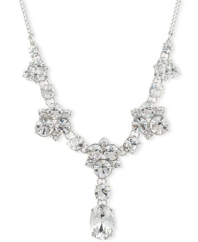 Givenchy Silver-Tone Stone and Crystal Cluster Collar 16" Necklace W1003 - Image 1 of 1