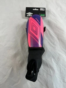 Umbro Soccer Shin Guards with Stirrup Ankle Guard | Peewee Size Pink - Picture 1 of 6