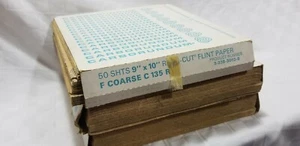 NOS 150 9" x 11" Sheets Carborundum RED-I-CUT FLINT SAND PAPER C-135 Coarse - Picture 1 of 2