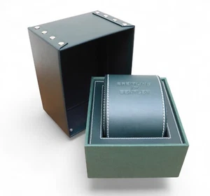 Genuino Breitling para Bentley Caja Tachonada Verde y Estuche de Reloj de Cuero Verde NUEVO - Imagen 1 de 6