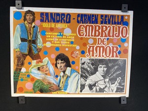 1971 SANDRO-CARMEN SEVILLA -Embrujo De Amor-Original Mexican Lobby Card 16"x12"