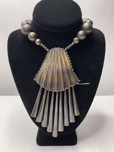 Vintage Statement Metal Necklace - Picture 1 of 11