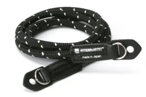 Artisan & Artist Pin Dot Cord Camera Strap. Extra Long Black Rope ACAM 706 BKWT - Picture 1 of 9