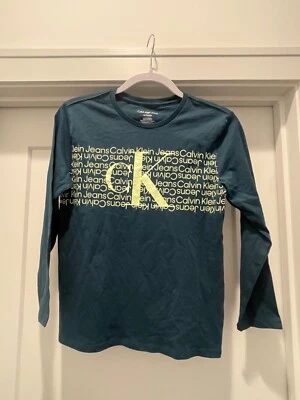 Camisa Jeans Calvin Klein Niños Manga Larga TEAL Logo Talla Juvenil MEDIANA Foto 1 de 3