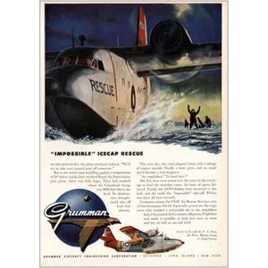 1953 Grumman: Impossible Icecap Rescue Vintage Print Ad - Picture 1 of 1