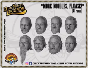 Juego de accesorios Dime Novel Legends escala 1:18 Más fideos, ¡por favor! (8 cabezales) - Imagen 1 de 2