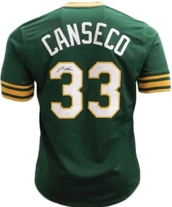Jose Canseco Autographed Pro Style Green/Yellow Baseball Jersey (JSA) - Picture 1 of 4