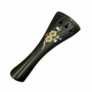 1pcs Ebony Violin Tailpiece Inlay pearl Abalone shell flower 4/4 - Picture 1 of 4