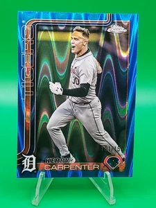 2025 Topps Chrome Kerry Carpenter /150 Blue Raywave Refractor Detroit Tigers - Picture 1 of 3