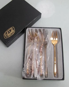 6 Kuchengabeln Chambly Oural Frankreich vergoldet - Picture 1 of 4