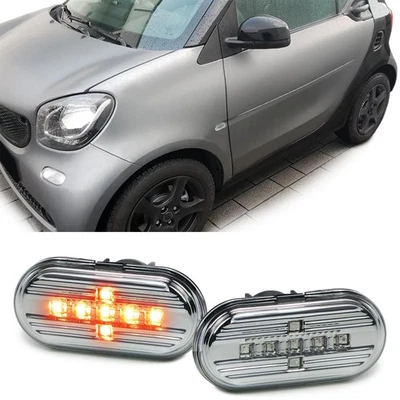 LED Seitenblinker Set Klarglas Chrom für Smart Fortwo 453 Coupe Cabrio ab 2014 - Bild 1 von 4