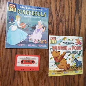 Walt Disney Discovery See Hear Read Cinderella / Winnie Pooh Books & Cassette - Picture 1 of 5