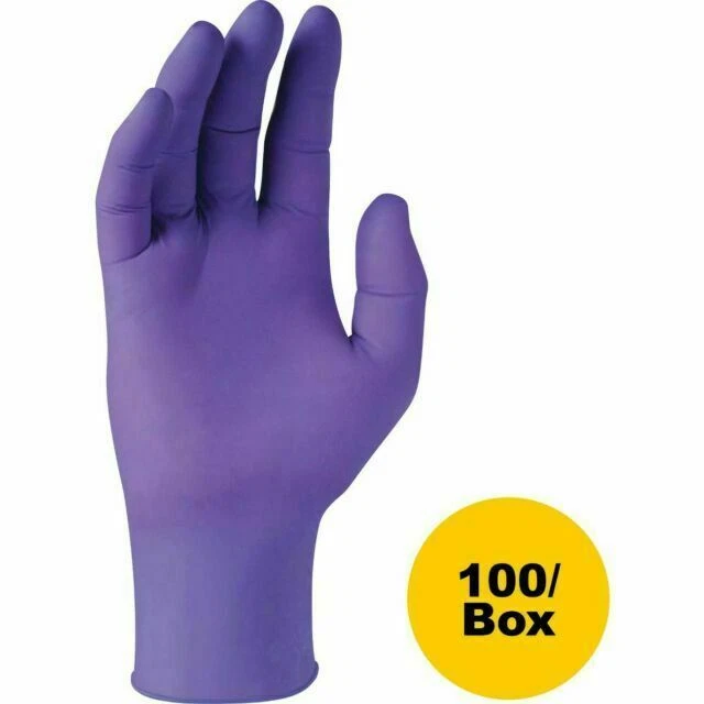Kimberly-Clark Nitrile Exam Powder Disposable Gloves - Size S, Purple, Pack of 100
