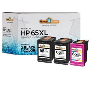 3PK Zamiennik dla HP 65XL pasuje do HP 65 Deskjet 2622 2652 2655 3722 ENVY 5052 - Zdjęcie 1 z 2
