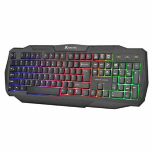 XTRIKE Gaming Keyboard USB Wired Rainbow LED Light For PC Laptop Xbox PS4 UK