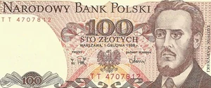 Narodowy Bank Polski 100 Sto Seotych Banknote Vintage 1988 UNC. Banknote #2 - Bild 1 von 2
